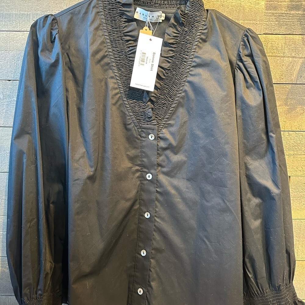 NWT Harshman Bonnie shirt black size medium - Picture 6 of 7